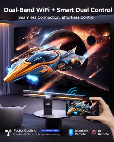 Miniatura 6 de TCL Proyector inteligente A1s compatible con 4K, compatible con Google TV y Netflix, WIFI y Bluetooth, enfoque automático Keystone, Native 1080p