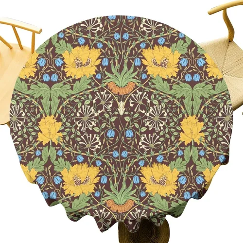 Miniatura 165 de Mantel Floral Retro de Pájaros, Diseño Original Bohemio William Morris Estampado Cubierta de Mesa para Hogar Picnic Fiesta Comedor Cocina William