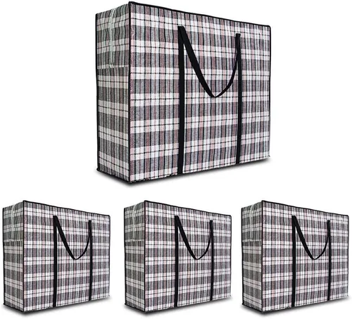 Miniatura 9 de Bolsas de mudanza extragrandes resistentes, bolsas de almacenamiento organizadoras gigantes de 168L con cremallera duradera, bolsas resistentes al