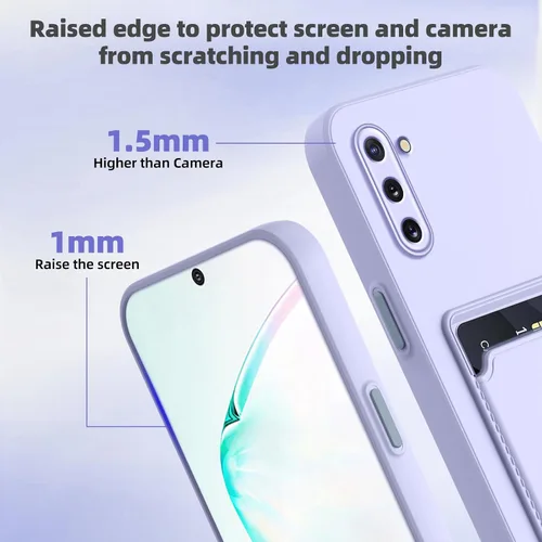 Miniatura 6 de Funda para Samsung Galaxy Note 10 con ranura para tarjeta de crédito TPU suave TPU silicona resistente a los arañazos delgada ranura para tarjeta