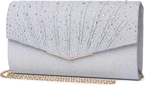Miniatura 2 de Bolso de noche para mujer, bolso de mano con diamantes de imitación, lentejuelas con purpurina, bolso cruzado para mujer, fiesta de boda