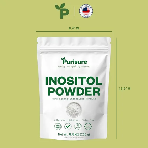 Miniatura 7 de Purisure Inositol en polvo, 8.82 oz, fertilidad, equilibrio hormonal y apoyo ovárico, polvo puro, suplemento de inositol para apoyar la energía
