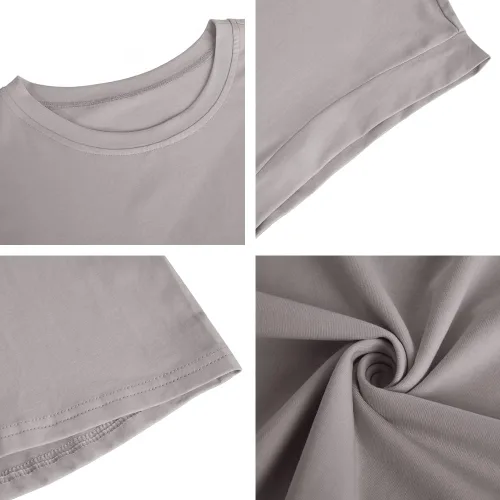 Miniatura 4 de Women's Cap Sleeve Tank Top Crew Neck T Shirts Loose Fit Basic Summer Casual Tee Tops