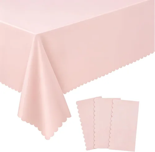 Miniatura 25 de 3 Pack Plastic Black Tablecloth, 54 X 108Inch Disposable Scalloped Dessert Table Coth for Rectangle Tables Waterproof Outdoor Table Cover for BBQ