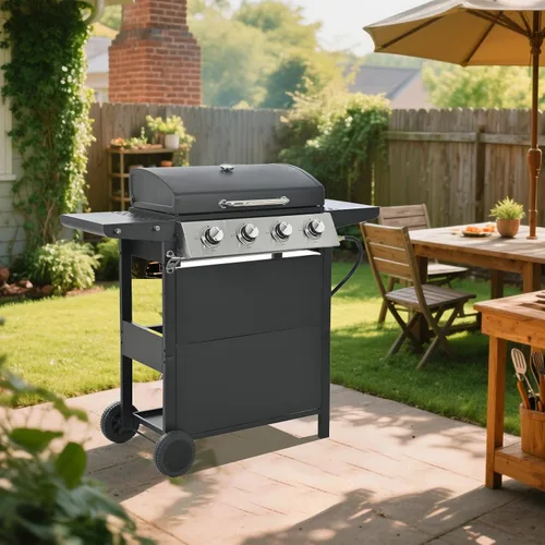 Miniatura 6 de Endark 4 quemadores Parrilla de barbacoa de hierro fundido multiusos de 34,000 BTU Perfecta para cocinar al aire libre, jardín, junto a la Negro