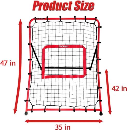 Miniatura 2 de Zonlolo Baseball Pitchback Net, Rebounder Net, Pitching Return Trainer,Three Angles Without Adjusting, Perfect for Solo Playing Catch