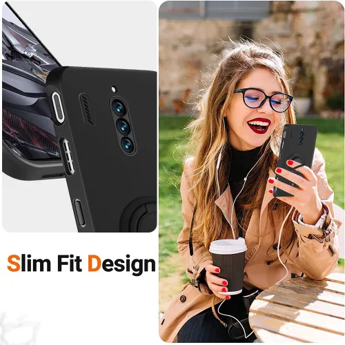 Miniatura 4 de Red Magic 8 Pro - Funda para teléfono con protector de pantalla de cristal, soporte de anillo giratorio 360 grados, soporte magnético, funda