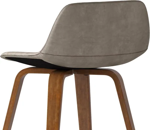 Miniatura 7 de SIMPLIHOME Randolph Taburetes de mostrador (juego de 2) – asientos de cocina tapizados de madera curvada de 28 pulgadas de altura de asiento