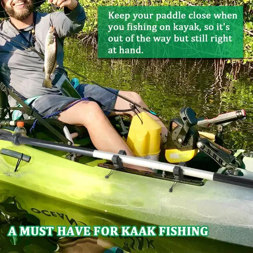 Miniatura 6 de Huntury Soporte de red para remo de kayak y pesca, accesorios de montaje en riel para canoa, tabla de remo