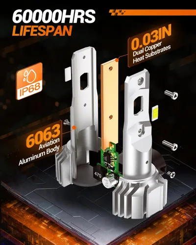Miniatura 6 de SEALIGHT H16 H8 H11 Bombillas LED antiniebla, 18000LM 800% de brillo 6500K Blanco frío, Bombilla antiniebla con anillo ajustable de 360°, 60000