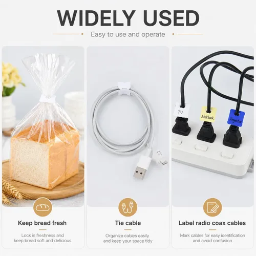 Miniatura 6 de 100 clips de plástico reutilizables para pan que mantienen tus alimentos frescos, clips de bolsa de almacenamiento de alimentos de 7/8 x 1 pulgada