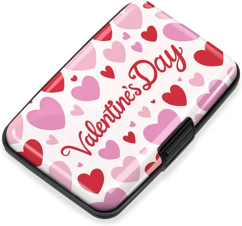 Miniatura 24 de Mayski Soporte para tarjetas de crédito, bloqueo RFID, funda rígida de aleación de aluminio, pequeña cartera de metal para mujeres y hombres