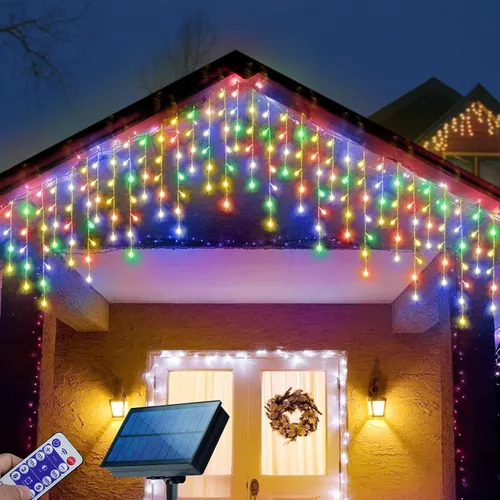Miniatura 9 de Serie de 304 luces LED impermeables para exteriores para Navidad, bodas y decoración de fiestas - 8 modos, blanco frío