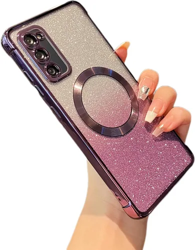 Miniatura 29 de ZTOFERA Funda magnética para Samsung Galaxy S22 Ultra 5G con gradiente de purpurina, [Compatible con MagSafe] Funda de lujo con chapado de purpurina