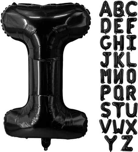Miniatura 32 de Lovoir Globos grandes de 40 pulgadas con letras B negras de gran tamaño, globo de helio de aluminio de Mylar para decoración de fiesta de Letra B