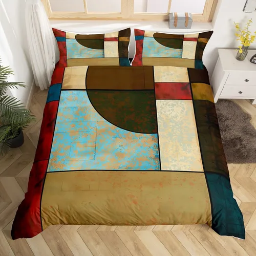 Miniatura 24 de Juego de funda de edredón para niños con diseño de gato lindo, tamaño individual, juego de ropa de cama con hojas de flores, luna, noche y cielo