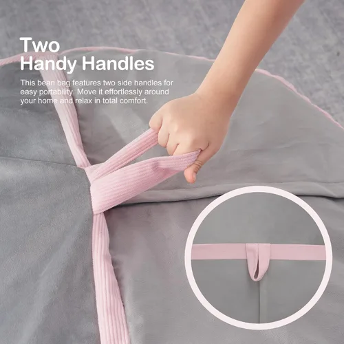 Miniatura 7 de HABUTWAY Puf gigante de 2 pies para adultos, con relleno de espuma viscoelástica, puf grande con funda de terciopelo holandés extraíble para sala