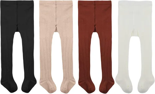 American Trends Medias suaves para bebé, mallas de punto trenzado para bebés, medias de invierno para niñas recién nacidas, medias para niños