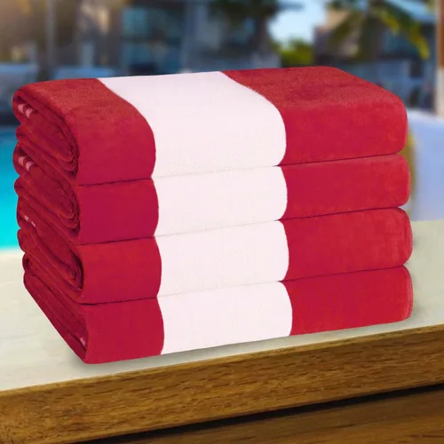 Miniatura 53 de Superior Juego de toallas de playa de algodón de gran tamaño de 4 piezas, toallas absorbentes para baño, playa, piscina, natación, adultos, niños