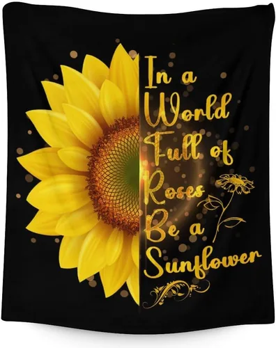 Miniatura 8 de Regalos de girasoles: mantas pequeñas con temática de girasol de 40 x 30 pulgadas, regalos para niños y niñas, manta estética amarilla, suave