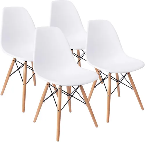 Miniatura 11 de Furmax Silla de comedor de estilo moderno, silla DSW moderna de mediados de siglo, silla de plástico Shell Lounge para cocina, comedor, dormitorio