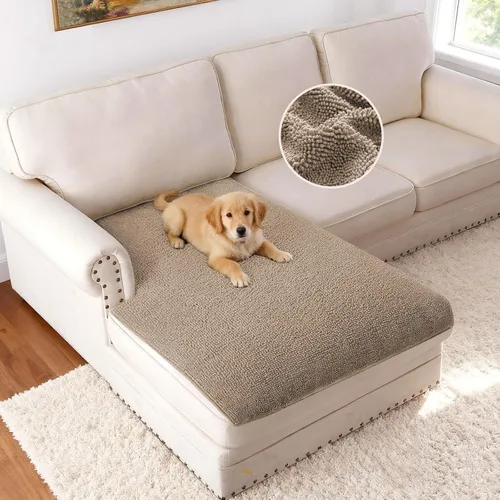 Miniatura 28 de H.VERSAILTEX Funda Antideslizante para Sofá de Mascotas Protector de Cama de Perro de Chenilla Funda de Sofá Gruesa y Suave Apta para Mascotas