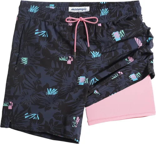 Miniatura 12 de maamgic Traje de Baño para Hombre 2 en 1, Pantalones Cortos de Natación de 17.8 cm para Hombre, Trajes de Baño, Pantalones Cortos de Tabla