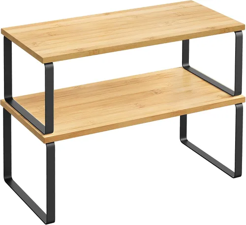 Miniatura 11 de SONGMICS Estante Organizador de Gabinete, Juego de 2 Estantes de Encimera de Cocina, Almacenamiento de Cocina, Estante de Especias, Apilable
