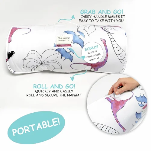 Miniatura 3 de JumpOff Jo - Tapete para siesta para niños, saco de dormir para niños con almohada extraíble y manta ultrasuave para preescolar, guardería y fiestas