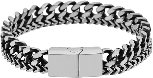 Miniatura 2 de Pulsera de acero inoxidable doble Franco y curban para hombre