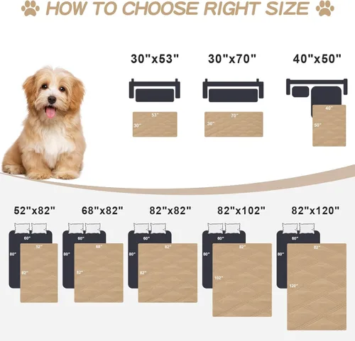 Miniatura 6 de Smiry Manta Impermeable para Cama de Perro 30x53 pulgadas, Manta Suave Reversible para Mascotas, Funda de Sofá Lavable a Prueba de Fugas para Gatos