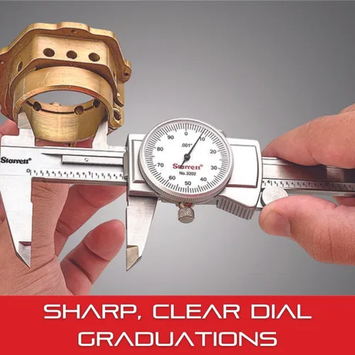 Miniatura 5 de Starrett Calibrador de esfera con bisel ajustable y estuche incluido - Cara blanca, rango de 0-15,24 cm, precisión de -0,001", graduación de 0,001