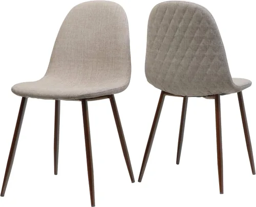 Miniatura 10 de Great Deal Furniture Camden - Sillas de comedor de tela verde de mediados de siglo con patas de madera de nogal claro (juego de 2), (303204)