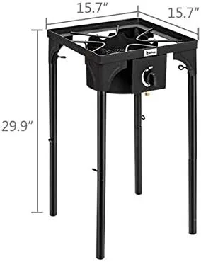 Miniatura 2 de Estufa de campamento para exteriores, cocina de gas propano de alta presión, quemador portátil de hierro fundido para patio