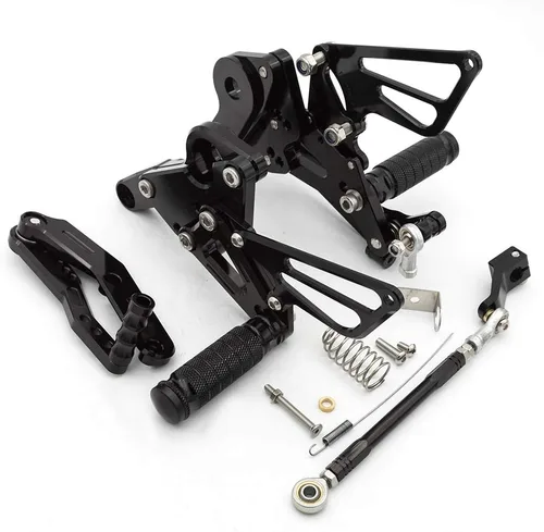 Miniatura 3 de Krace Juego de estriberas delanteras para motocicleta, reposapiés, pedales de cambio de freno, totalmente ajustables, apto para Yamaha FZ-09 MT09