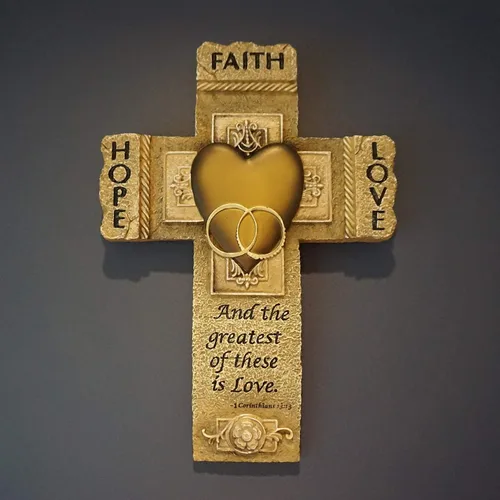 Miniatura 7 de Abbey & CA Gift - Cruz de pared para matrimonio de fe, esperanza y amor, regalo para parejas, matrimonios, compromisos y renovación de votos, cruces