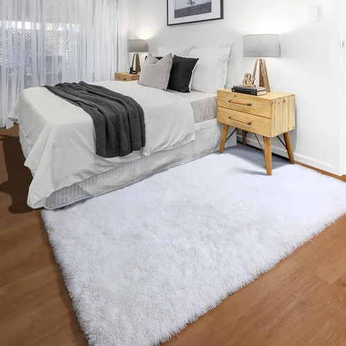 Miniatura 25 de ONASAR - Alfombra de pasillo negra de 2 x 6 pies, esponjosa, lavable, ultrasuave, afelpada, peluda, tapete para bebés, dormitorio de niños, armario