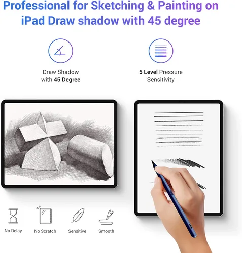 Miniatura 3 de Lápiz capacitivo de rechazo de palma con sensibilidad inclinable para Apple iPad (2018 y posteriores) 6/7/8/9/10ª generación/iPad Pro 11/Pro 12.9