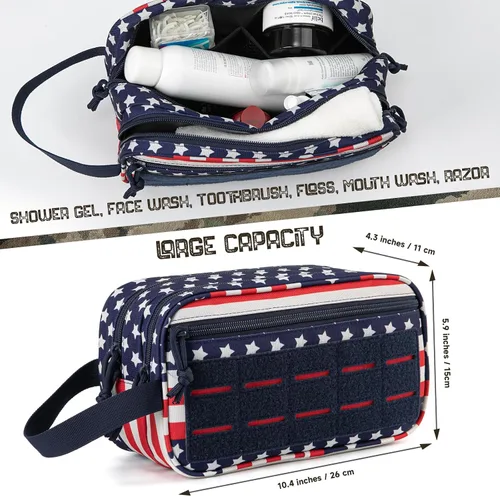 Miniatura 2 de QT&QY Neceser táctico para hombre, bolsa de higiene EDC herramienta militar Molle bolsas pequeñas Dopp Kit de afeitado para hombre Bolsas de ducha 1
