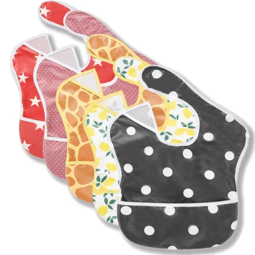 Miniatura 10 de TSD Baberos impermeables para bebés, paquete de 5 baberos ajustables para la hora de la comida, para recién nacidos, niños pequeños, fáciles