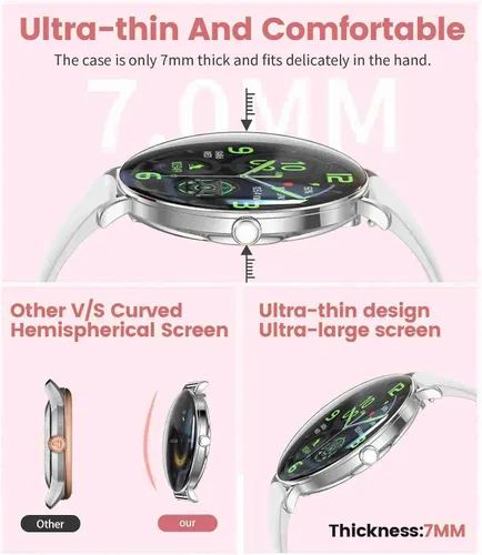 Miniatura 8 de LIGE Reloj inteligente ultrafino para mujer (respuesta/hacer llamadas), reloj inteligente de 1.43 pulgadas con pantalla siempre encendida