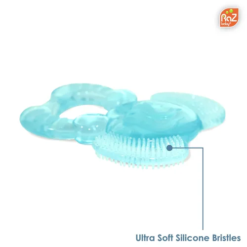 Miniatura 2 de RaZbaby Elfy-Yummy - Juguete para aliviar la dentición, diseño de elefante, silicona de grado médico con cerdas ultra suaves para calmar