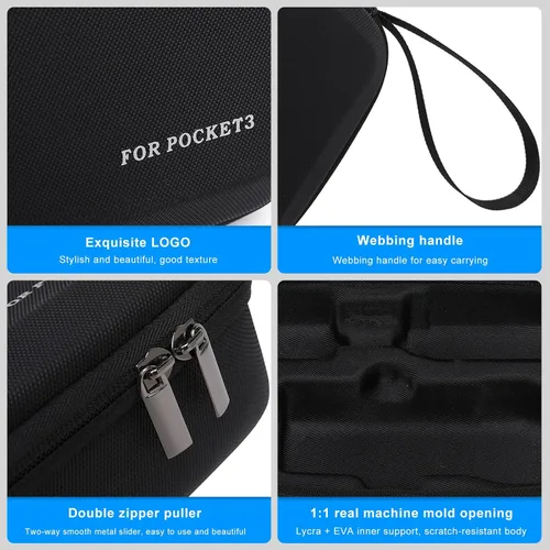 Miniatura 7 de FiTSTILL Bolsa de almacenamiento de viaje rígida de transporte y protección, compatible con Osmo Pocket 3 Creator Combo, kit de accesorios