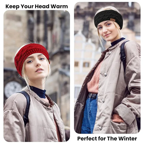 Miniatura 2 de ZYXBBD Winter Headbands for Women Ear Warmer-Ear Warmers for Women Knit Headbands Thicken Elastic Ear Muffs Winter Women for Outdoor Sports,Skiing