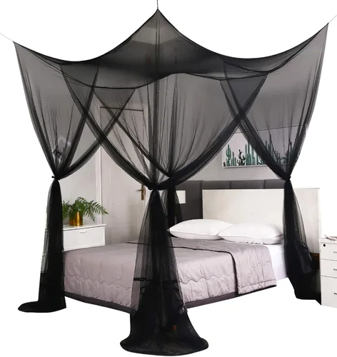 Mengersi Dosel para Cama, Cortinas de Dosel para Cama, Cortinas de Cama para Camas Full Queen King, Red Mosquitera Cortinas de Cama para Patio