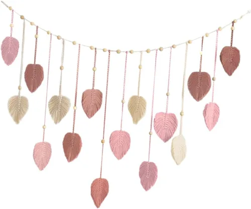 Miniatura 8 de Tapiz tejido de macramé para colgar en la pared, estilo bohemio, con clips para fotos, decoración del hogar, decoración de pared nórdica, borlas