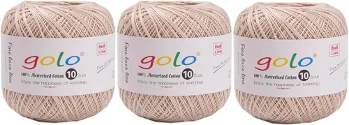 Miniatura 92 de Golo - Bolas de hilo para crochet de algodón tamaño 10, color algodón para crochet D-Fresa D078-fresa