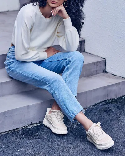 Miniatura 3 de Coutgo Zapatos deportivos de plataforma para mujer, con cordones, cómodos, informales, a la moda, para caminar