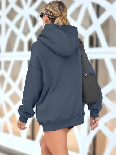 Miniatura 69 de AUTOMET Sudaderas de gran tamaño con capucha de forro polar para mujer, camisas de manga larga, sudaderas con bolsillo para otoño 2025
