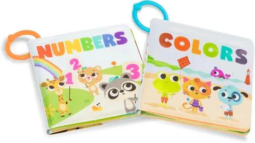B. toys Paquete de 2 libros de baño suaves e impermeables para aprender colores y números, juguetes de baño para bebés, niños pequeños de 6 meses